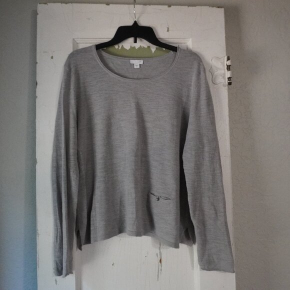 J. Jill Size Medium Grey Small Knit Light Weight Sweater - Picture 1 of 9